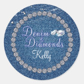 Diamonds en Denim Party Stickers (Voorkant)