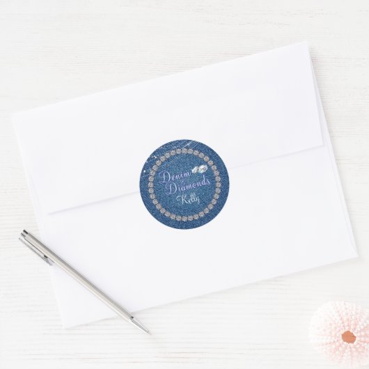Diamonds en Denim Party Stickers (Envelop)