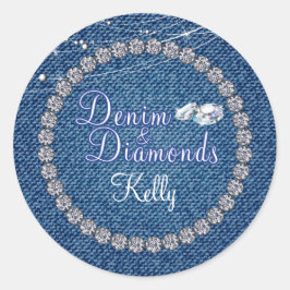 Diamonds en Denim Party Stickers