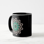 Diamonds en Emeralds Kaleidoscoop Mok (Voorkant links)
