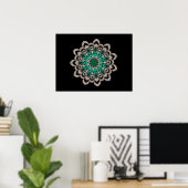 Diamonds en Emeralds Kaleidoscoop Poster (Thuiskantoor)