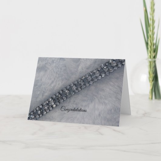 Diamonds en Fur Wedding Gefeliciteerd Kaart (Voorkant)