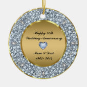 Diamonds en Gold 50th Wedding Jubileum Keramisch Ornament (Voorkant)