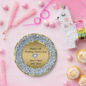 Diamonds en Gold 50th Wedding Jubileum Papieren Bordje (Feest)