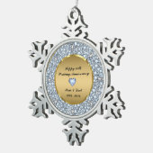 Diamonds en Gold 50th Wedding Jubileum Tin Sneeuwvlok Ornament