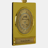Diamonds en Gold 50th Wedding Jubileum Verguld Banner Ornament (Rechts)