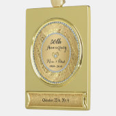 Diamonds en Gold 50th Wedding Jubileum Verguld Banner Ornament (Links)