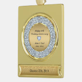 Diamonds en Gold 50th Wedding Jubileum Verguld Banner Ornament (Links)
