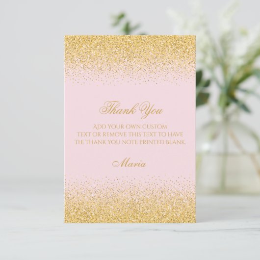 Diamonds en Golden Glitter Dank u wel kaarten (Staand voorkant)