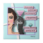 Diamonds en Martinis Onderzetter Tile Tegeltje (Voorkant)