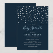 Diamonds en Navy Blue Baby Sprinkle Kaart (Voorkant / Achterkant)