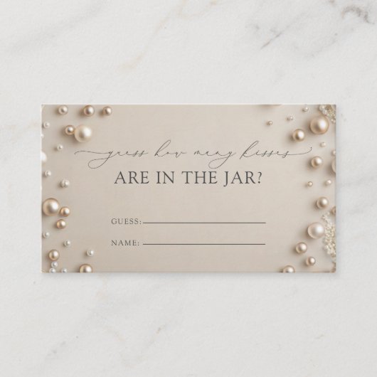 Diamonds en Parels Hoeveel Kisses Bruidsspel Informatiekaartje (Voorkant)