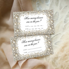 Diamonds en Parels Hoeveel Kisses Bruidsspel Informatiekaartje