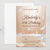 Diamonds en Pearls Birthday Brunch Kaart (Voorkant / Achterkant)