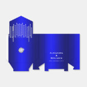 Diamonds en Pearls Blue Wedding Bedankdoosjes (Uitgevouwen)