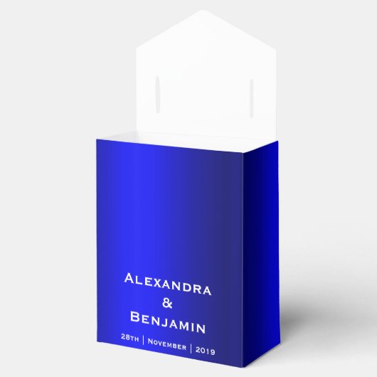 Diamonds en Pearls Blue Wedding Bedankdoosjes (Geopend)