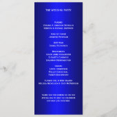 Diamonds en Pearls Blue Wedding Programmakaart (Achterkant)