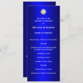 Diamonds en Pearls Blue Wedding Programmakaart (Voorkant / Achterkant)