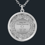 Diamonds en Silver 10e bruiloft Jubileum Zilver Vergulden Ketting<br><div class="desc">Verschroefde diamanten en zilver ( afbeelding niet echt of nep diamanten) 10e huwelijksverjaardag aanpasbare kettingen.</div>