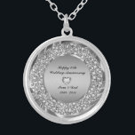 Diamonds en Silver 25e bruiloft Jubileum Zilver Vergulden Ketting<br><div class="desc">Verschroefde diamanten en zilver ( afbeelding niet echt of nep diamanten) 25th huwelijksverjaardag aanpasbaar ketting.</div>