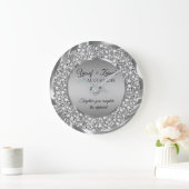 Diamonds en Silver Wedding Gift Grote Klok (Huis)