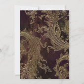 Diamonds Floral Damask Masquerade Quinceañera Kaart (Achterkant)