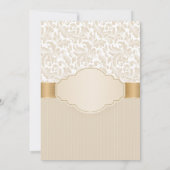 Diamonds Floral Damask Quinceañera Kaart (Achterkant)