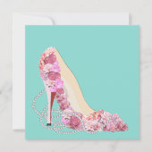 Diamonds & Flower Bouquet Heels Shower Party Kaart (Voorkant)