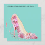 Diamonds & Flower Bouquet Heels Shower Party Kaart<br><div class="desc">Schat,  gebruik deze mooie uitnodigingen voor je volgende geweldige feest! Pas hen aan zoals u kiest,  perfect voor om het even welk stijlpartij. Zoek naar het coördineren van zegels,  enveloppen,  kaarten en andere leuke partijideeën allen deel van het hier komt het collectie van de Bride.</div>