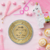 Diamonds & Gold 2 50e bruiloft Jubileum Papieren Bordje (Feest)