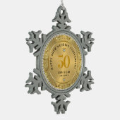 Diamonds Gold 50e bruiloft Jubileum Tin Sneeuwvlok Ornament (Links)