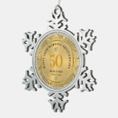 Diamonds Gold 50e bruiloft Jubileum Tin Sneeuwvlok Ornament (Rechts)