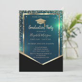 Diamonds Gold Afstudeerder Pet Groen Afstuderen Kaart (Staand voorkant)