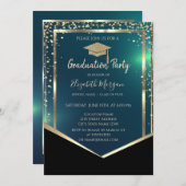 Diamonds Gold Afstudeerder Pet Groen Afstuderen Kaart (Voorkant / Achterkant)