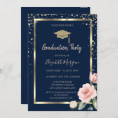 Diamonds Gold Afstudeerder Pet Rozen Navy Blue Afs Kaart (Voorkant / Achterkant)