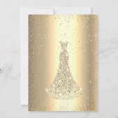 Diamonds, Gold Confetti Quinceañera Kaart (Achterkant)