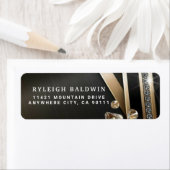 Diamonds Gold Decorated Return Address Label (Insitu)
