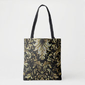 Diamonds & Gold Floral Design Tote Bag (Voorkant)