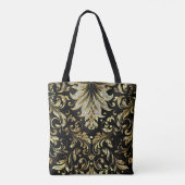 Diamonds & Gold Floral Design Tote Bag (Achterkant)