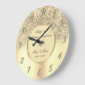 Diamonds Gold Glitter 50 Wedding Jubileum Grote Klok (Hoek)