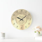 Diamonds Gold Glitter 50 Wedding Jubileum Grote Klok (Huis)