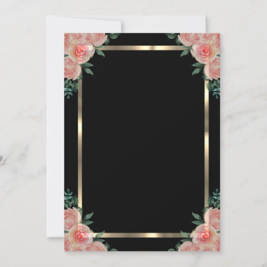 Diamonds Gold Graduing Cap Floral Afstuderen Kaart (Achterkant)