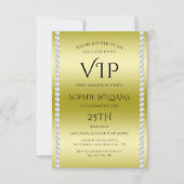 Diamonds & Gold VIP Verjaardagsfeestje Kaart (Voorkant)