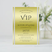 Diamonds & Gold VIP Verjaardagsfeestje Kaart (Staand voorkant)