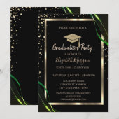 Diamonds Goud Afstudeerder Pet Groen Zwart Afstude Kaart (Voorkant / Achterkant)