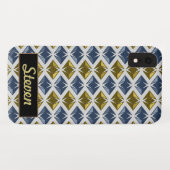 DIAMONDS Gouden Blauwe Pareltjes Aangepaste naam Case-Mate iPhone Case (Achterkant (horizontaal))