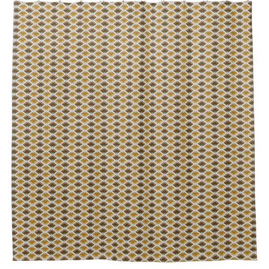 Diamonds Grafische Pareltjes Golden Pattern Douchegordijn (Voorkant)