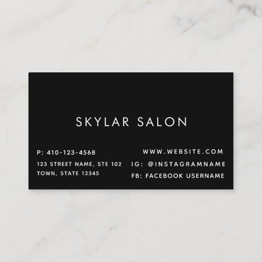 Diamonds Hair Salon Hair Extensions QR-code Visitekaartje (Achterkant)