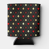 Diamonds harten schoppenbommen speelkaartenpatroon blikjeskoeler (Voorkant)