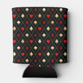 Diamonds harten schoppenbommen speelkaartenpatroon blikjeskoeler (Achterkant)